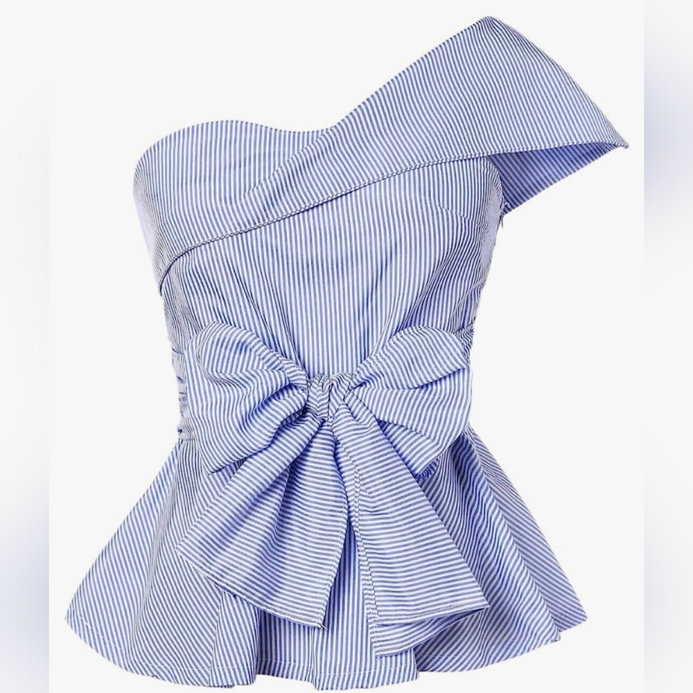 One shoulder bow shirts